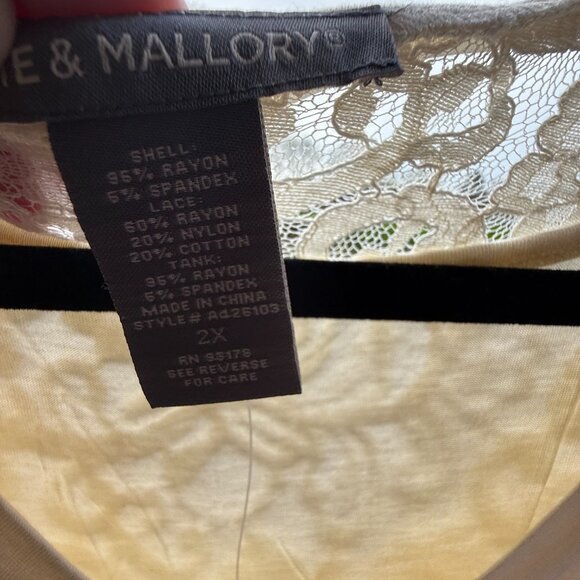 Kate & Mallory Lace Back 3/4 Sleeve Ivory Pullover Top Women's Plus Size 2X NWT - Picture 10 of 13